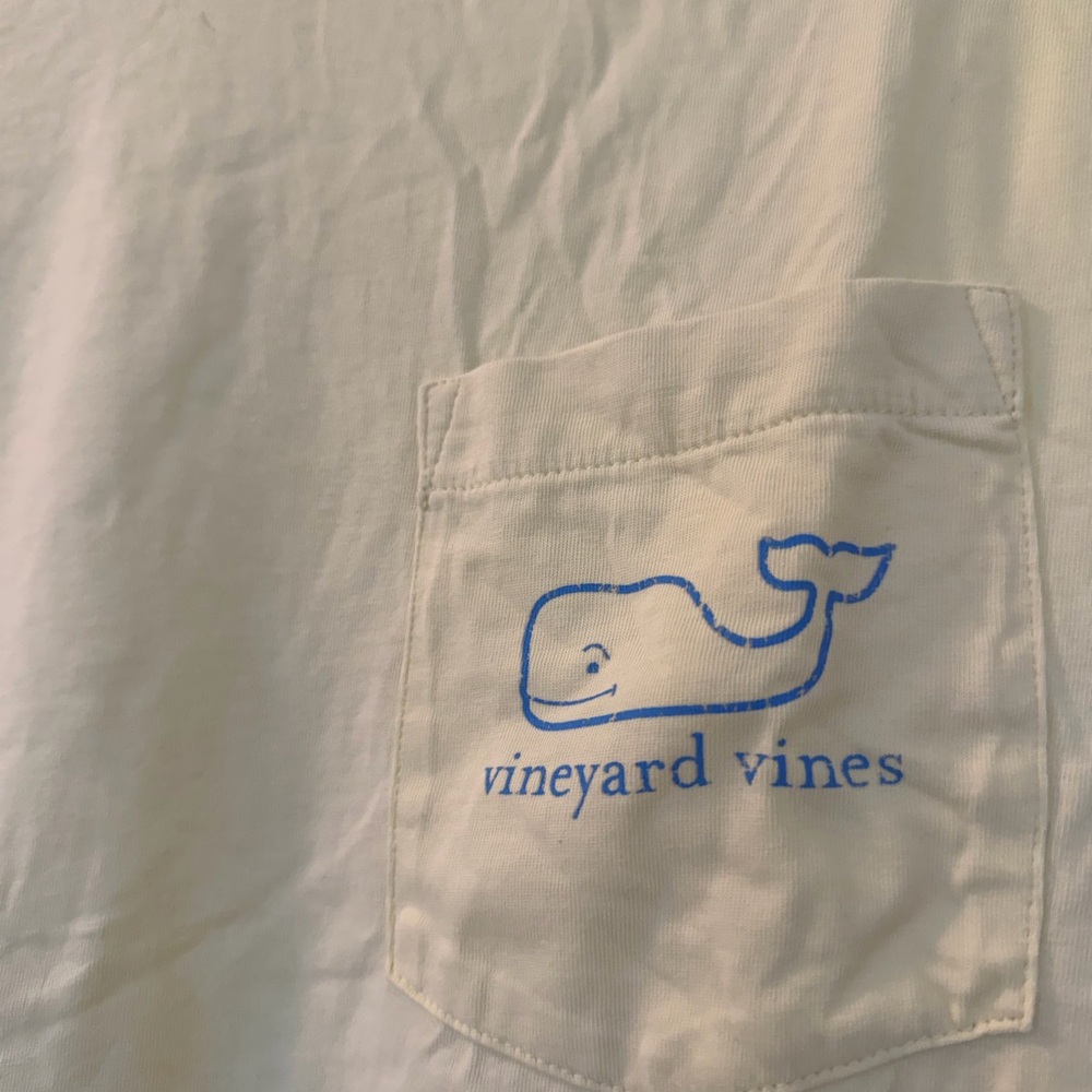 Vineyard Vines Yellow Tee with Blue Whale Pocket